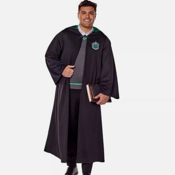 Harry Potter Slytherin Hooded Hogwarts’ Cape Adult One Size Black/Green - Picture 1 of 12